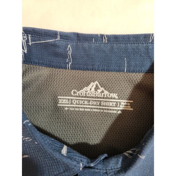 Croft & Barrow Quick Dry Shirt Mens 2XL XXL Blue Short Sleeve Gorpcore Ships - Picture 3 of 12